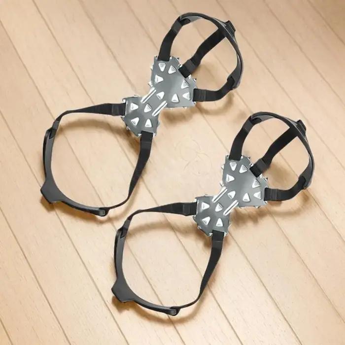 11 crampons à pointes pour bottes, chaussures de traction, pinces à glace, poignées à neige pour la neige, la randonnée, la pêche sur glace, l'alpinisme
