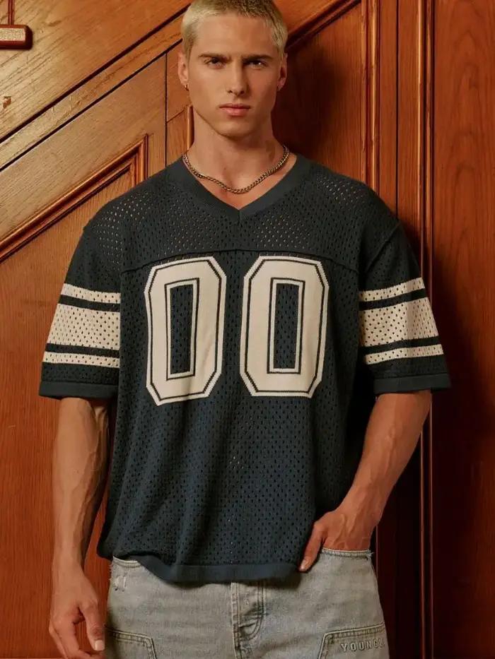 T-shirts hommes été nouveaux sport hommes T-shirts loisirs col en V mode vêtements amples et confort