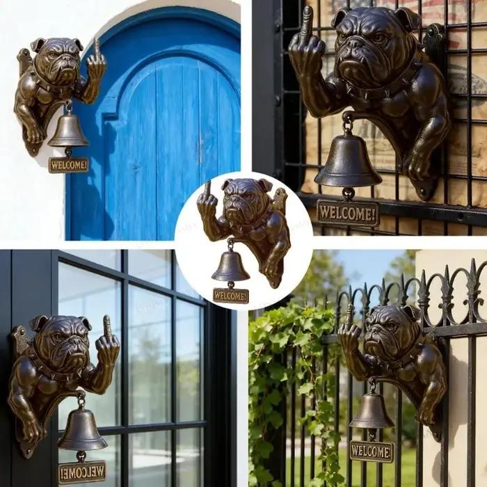 Sonnette Bulldog Unique - Design Amusant et Rustique pour les Amateurs de Chiens