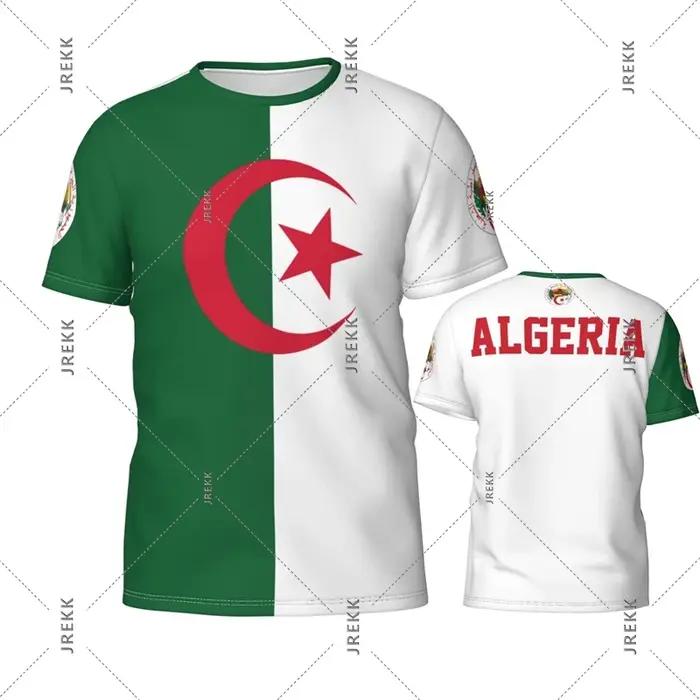 Algérie drapeau T-shirt hommes femmes patriotique Graffiti imprimé à manches courtes vert t-shirts d