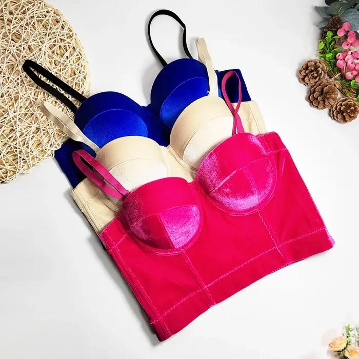 SXTHAENOO hiver multicolore vêtements haut mince femme recadrée Sexy discothèque fête Corset solide