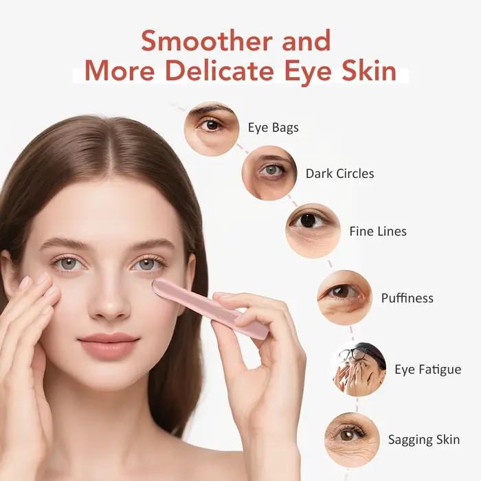 Masque yeux vibrations lumière rouge chaleur anti rides lifting soin cernes poches beauté stylo massage