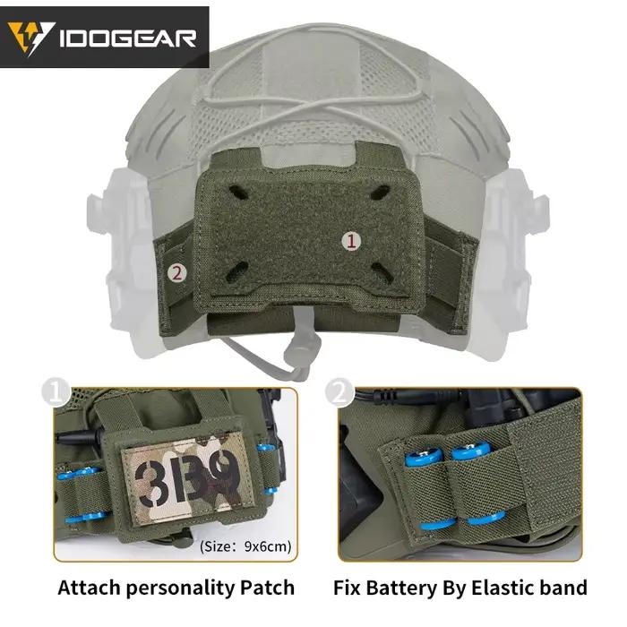Housse nylon camouflage pour casque Wendy 3.0 chasse - Cover avec poche batterie NVG laser 3814
