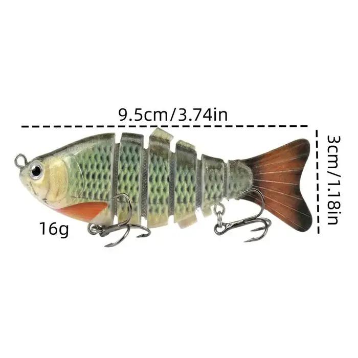 Leurre articulé robuste en ABS pour la pêche au bar, truite, walleye, crappie, brochet et musky, appât dur vibrant et grincant pour pêche en bateau, plage, lac, rivière et étang