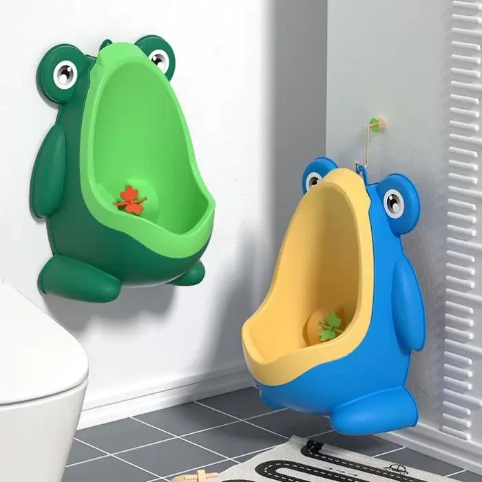 Bébé garçons debout pot dessin animé grenouille forme mural urinoirs toilette support d'entraînement