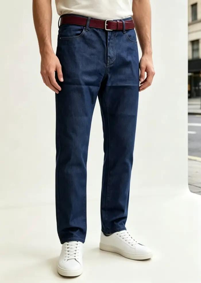 JEAN Nouveau Jean pour Homme Décontracté Coupe Droite Extensible Tendance Classique Noir Bleu Pantalon en Denim de Travail Vêtements de Marque Masculins TRS