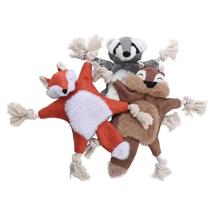 Chien en peluche écureuil renard coquille forme contenant du papier sonore BB appelé jouet molaire résistant aux morsures pour animaux de compagnie