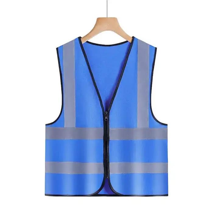 Gilet de sécurité à fermeture éclair 120g, pour travaux de circulation routière, soudeur de Construction, gilet de réparateur automobile, veste de cyclisme