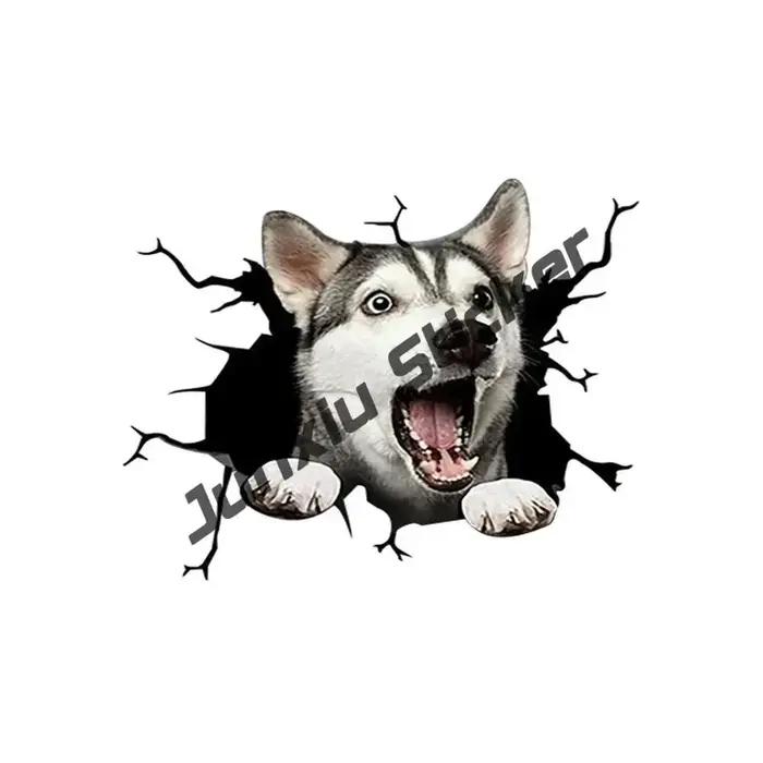 Autocollant de chien husky sibérien mignon