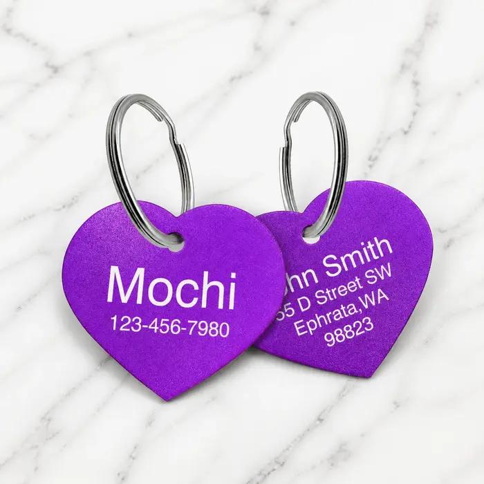 【Personnalisé】Plaque d'identification pour chien gravée sur mesure