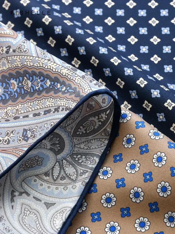 Petit Foulard Carré en Soie Naturelle Patchwork de Couleur Camel, Hijab pour Femme et Homme, Cadeaux