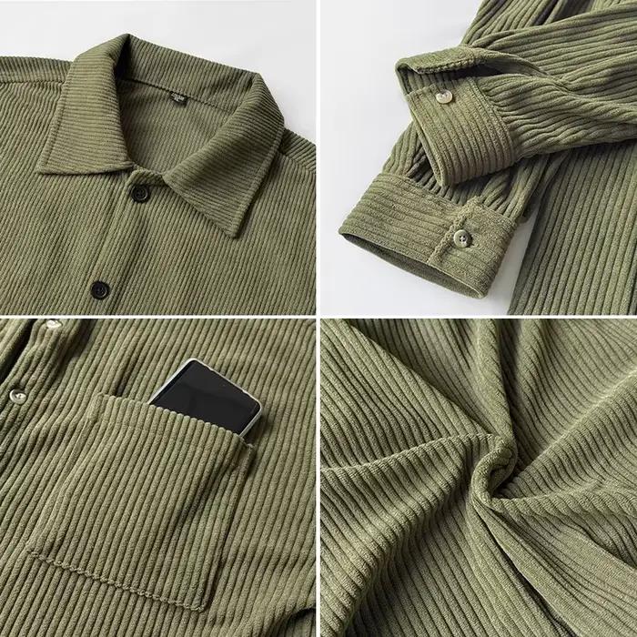 Chemise en velours côtelé pour homme Old Money