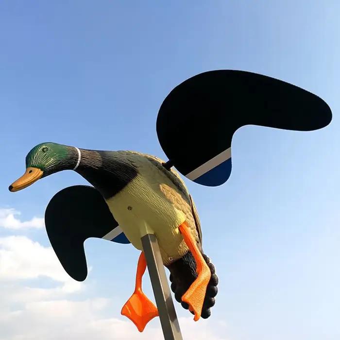 Leurre canard simulation haute volant éolien télécommande vert tête appât chasse extérieur jardin