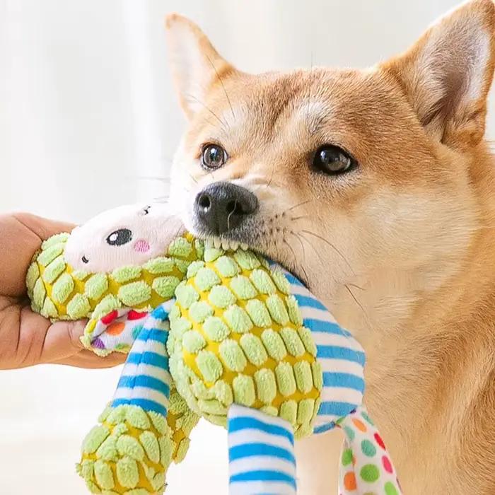 Jouet en peluche ishiline résistant aux morsures pour chiens et chats interactifs grinçants pour nettoyer les dents et divertir occasions spéciales
