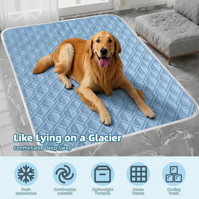 Tapis rafraîchissant pour chien, grand format, lavable, antidérapant, pour l'été, accessoires pour animaux de compagnie