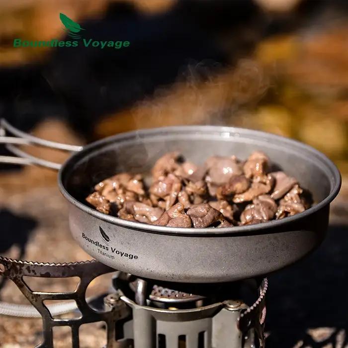 Tasse Portable de Voyage sans limites, ensemble de casseroles en titane avec poignées pliantes, Camp