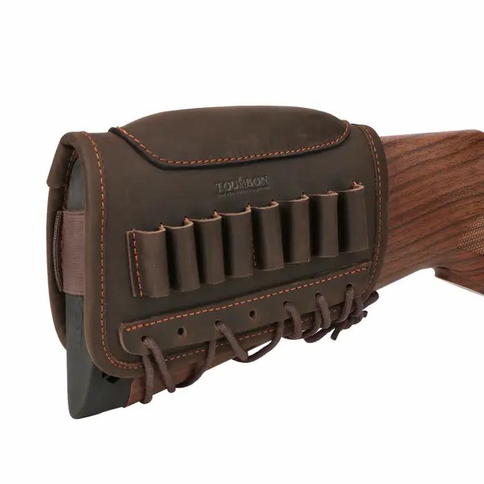 Tourbon-Juste de crosse en cuir avec support de munitions