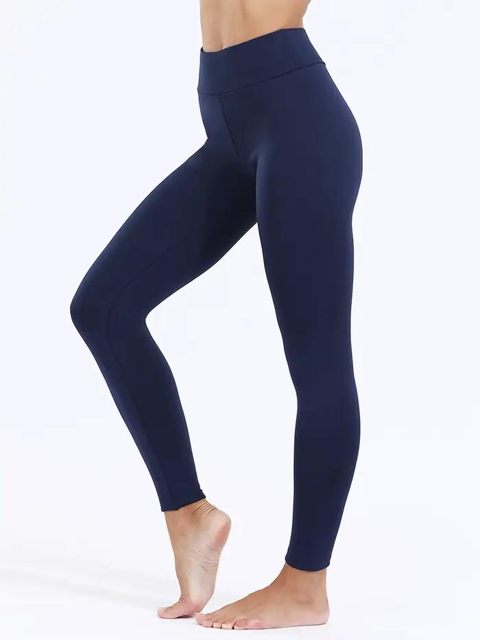 Velours hiver Leggins femmes couleur unie pantalon épais chaud velours taille haute couleur unie ext