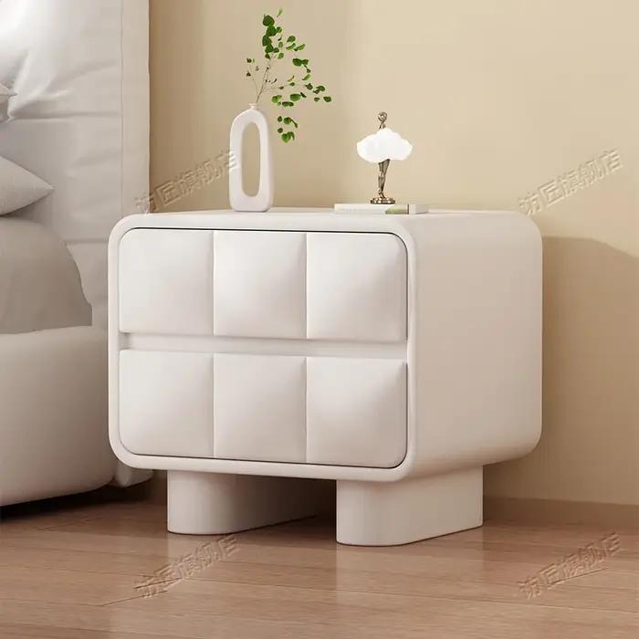 Décor blanc Table De chevet tiroirs chambre bois pas cher Simple