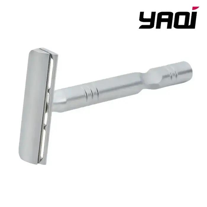 Rasoir de sécurité YAQI en chrome mat avec lame AC Excalibur pour rasage doux et précis hommes style élégant occasions spéciales