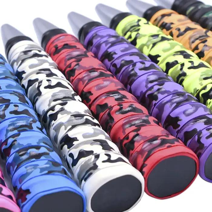 Bande antidérapante pour raquette absorbante, poignée pour Tennis, Badminton, emballage de Camouflag
