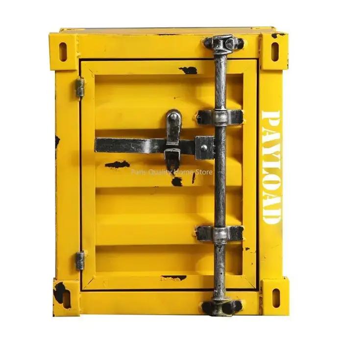 Armoire de chevet créative et rétro, petite table basse de rangement, conteneur à vent industriel