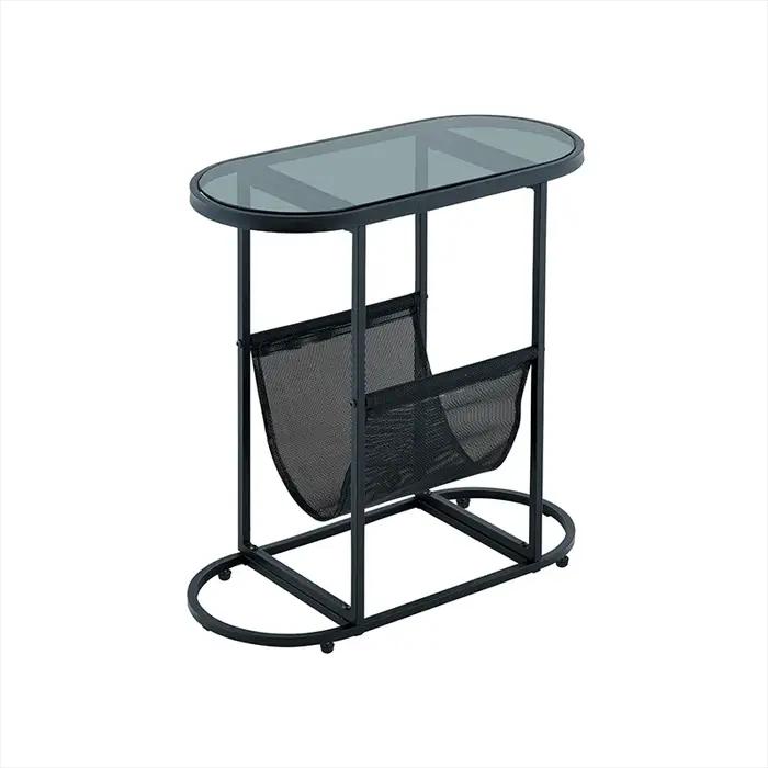 Petites Tables d'Appoint promenales en Verre, Petit Espace de Salon avec Magazines, Espace de Rangem