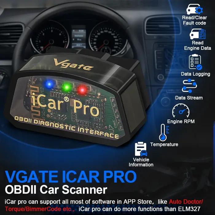Pour IOS/Android Vgate iCar Pro ELM327 V2.3 Bluetooth 4.0 WIFI ELM 327 OBD 2 lecteur de Code de Scan