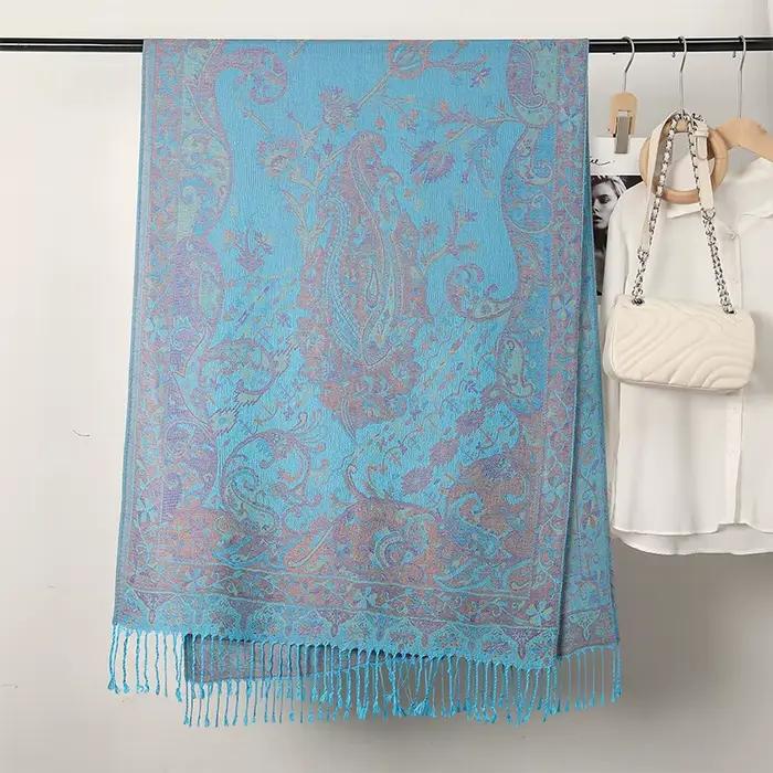 Châle rond en cachemire avec glands pour femmes, couverture design, optique, pashmina, écharpe chaud