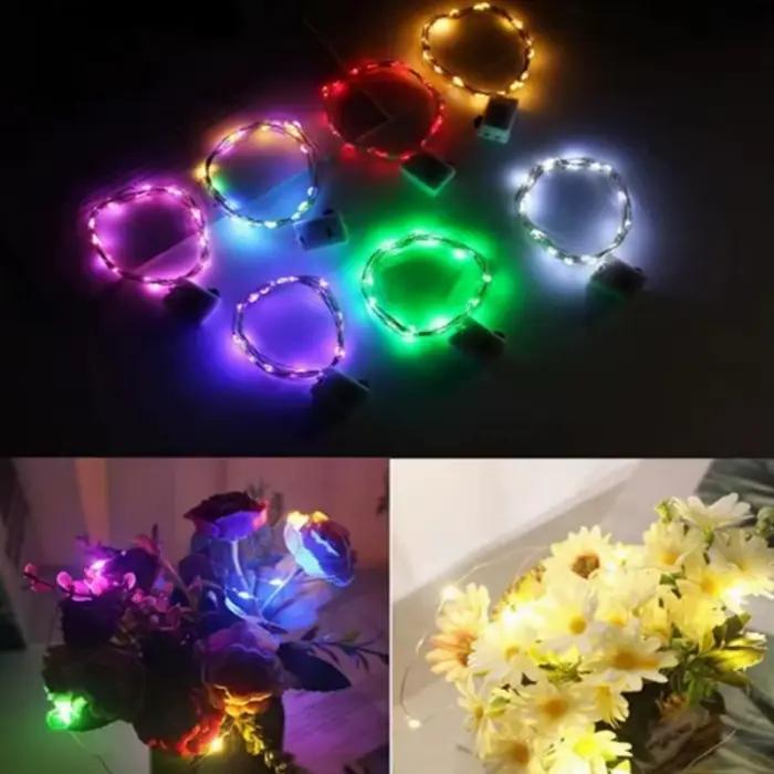 Avec batterie LED guirlandes lumineuses cuivre argent fil guirlande lumineuse fée lumières fête déco