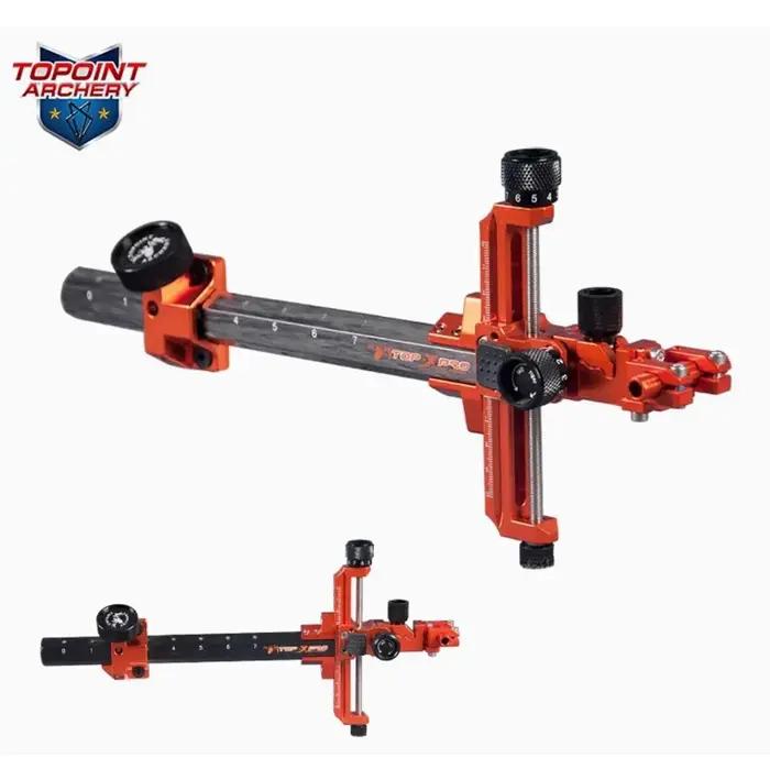 Visée précise arc et flèche TOPOINT ARCHERY TOP X PRO réglable sur 4 axes pour chasse et compétition fibre de carbone aluminium