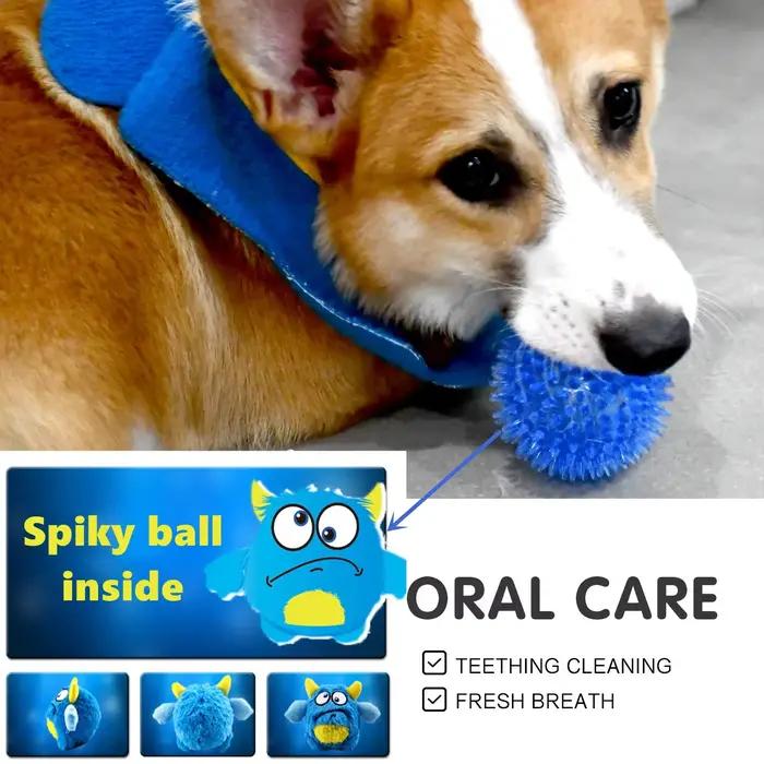 OUZEY Squeaker chiens balles jouet résistant aux morsures jouets en peluche pour petits chiens interactifs balle à mâcher jouets animaux accessoires d'entraînement