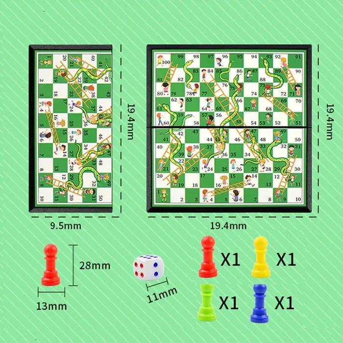 Ensemble de jeu de Backgammon d'échecs Ludo Portable, planche pliable, jouet de fête pour enfants en famille