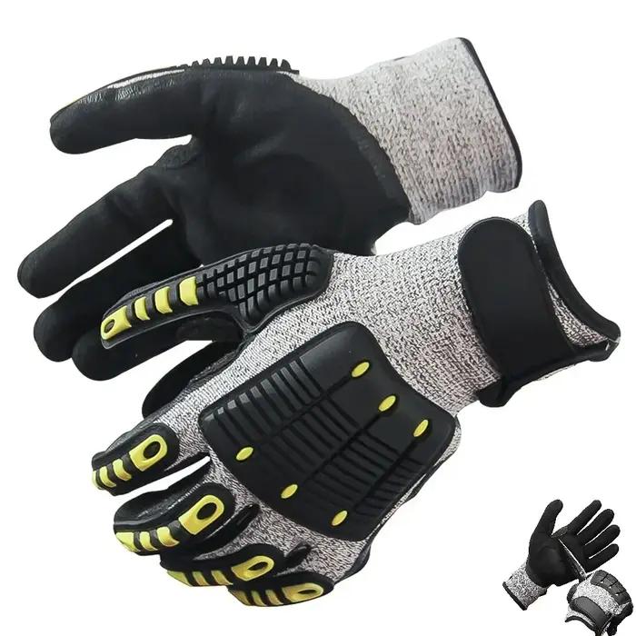 Gants de sécurité TPR anti-coupure anti-vibration pour cyclisme, secours et travaux extérieurs