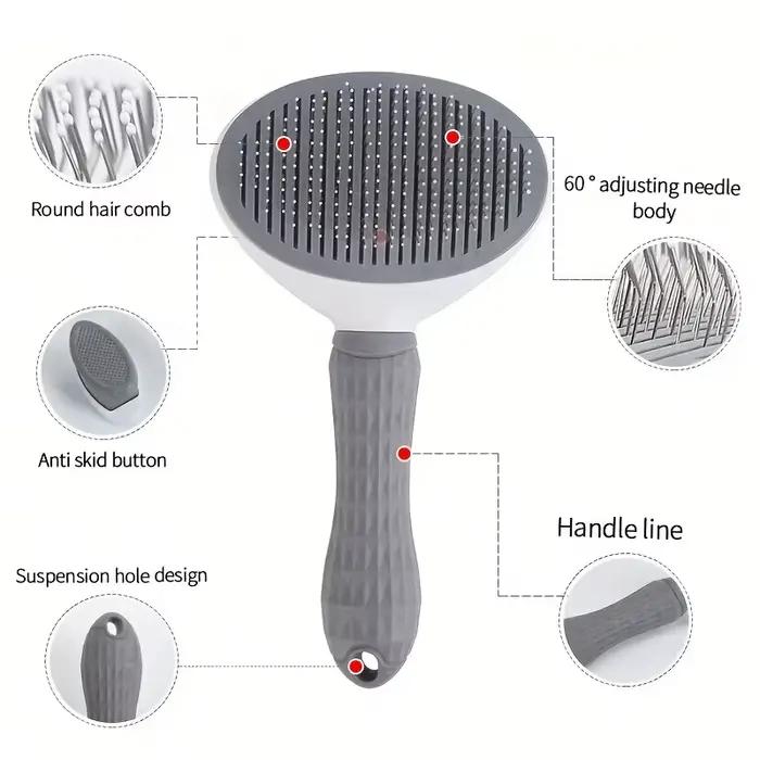 Peigne d'épilation pour animaux de compagnie en un clic pour un toilettage sans effort des chiens et des chats-brosse