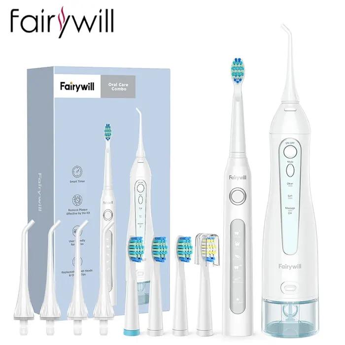 Fairywill hydropulseur Oral Rechargeable Portable dentaire 3 Modes réservoir d'eau pour les dents 300ML nettoyeur