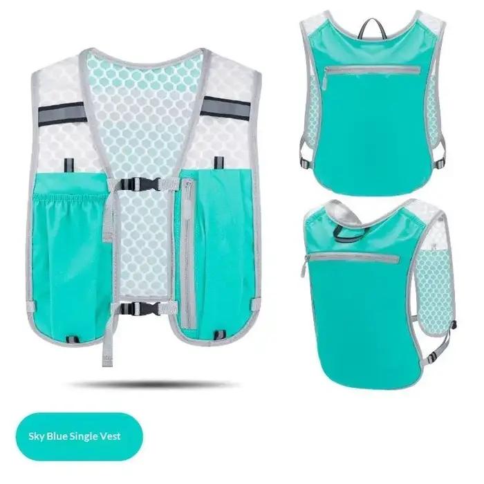 Gilet de course léger avec poche pour bouteille d'eau, réfléchissant, sac de poitrine d'hydratation avec support pour téléphone