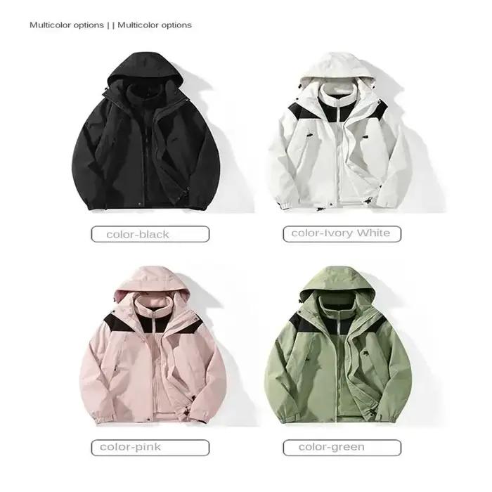 Veste d'extérieure coupe-vent imperméable et chaude pour randonnée et plein air hommes et femmes automne et hiver
