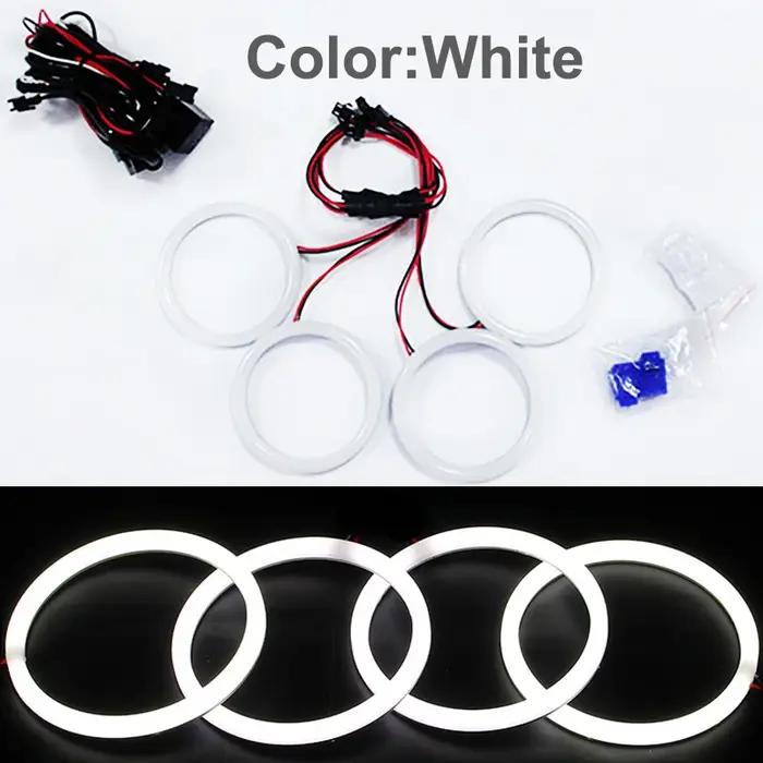 1SED 4x106mm pour BMW E46 2D coupé Cabrio bicolore LED DRL SMD coton yeux d'ange Halo anneaux Kit phare Auto clignotant