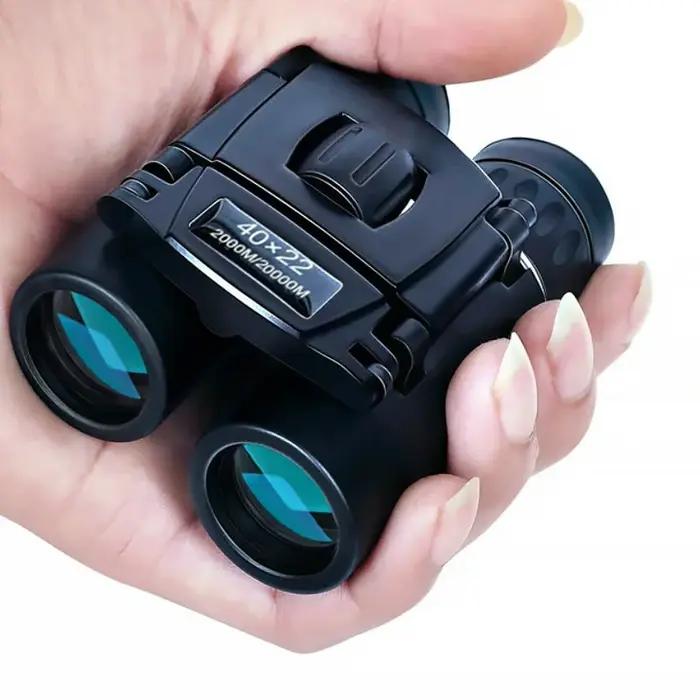 Jumelles puissantes 40x22 HD 2000M longue portée pliables mini télescope BAK4 FMC optique chasse sport