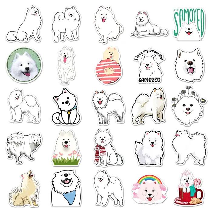 10/30/50pcs Kawaii Chien Samoyède Graffiti Autocollants BRICOLAGE Ordinateur Portable Scrapbook Valise Journal