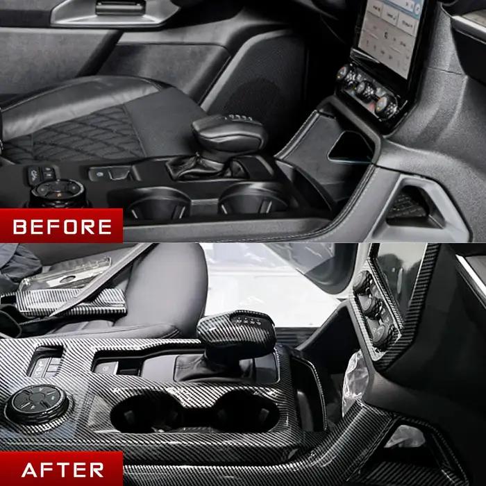 Couvercle décoratif intérieur en fibre de carbone ABS pour Ford Ranger Cloest, couvercle de pommeau