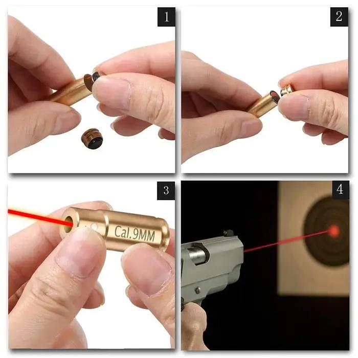 Borosighter Laser en laiton à point rouge pour chasseurs avec calibres 9mm .223 5.56 308 7.62 .45 30-06 occasions de chasse et entraînement