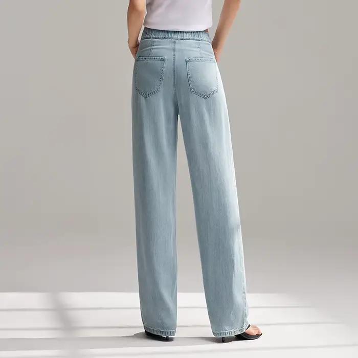 Semir jean femmes taille élastique pantalons longs 2025 nouvelle Version d'été sensation de fraîcheu