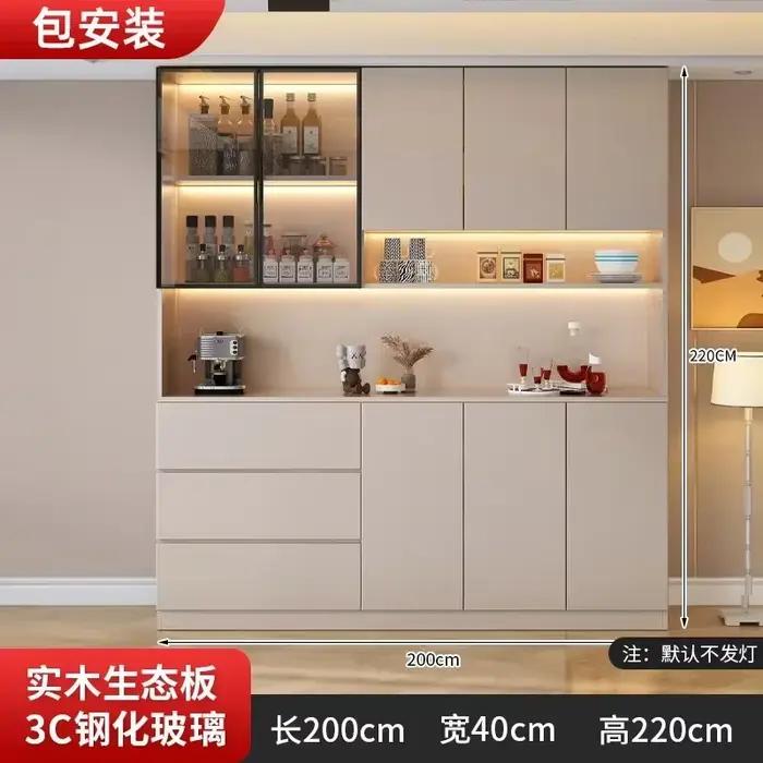 Buffet autoportant avec portes en verre et portes de proximité, grande armoire de cuisine moderne, b