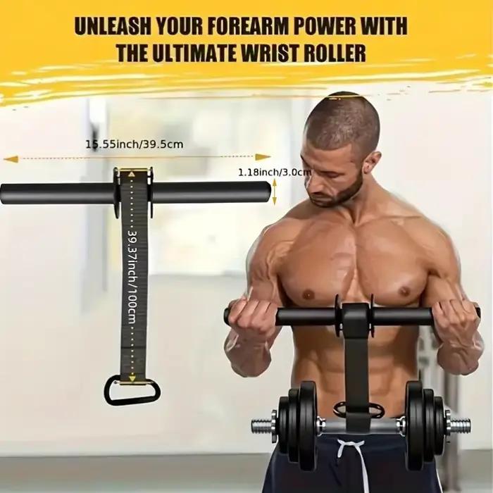 Renforceur de poignet et d'avant-bras en fer, bâton d'entraînement musculaire, équipement de force noir, taille universelle, équipement de sport de plein air