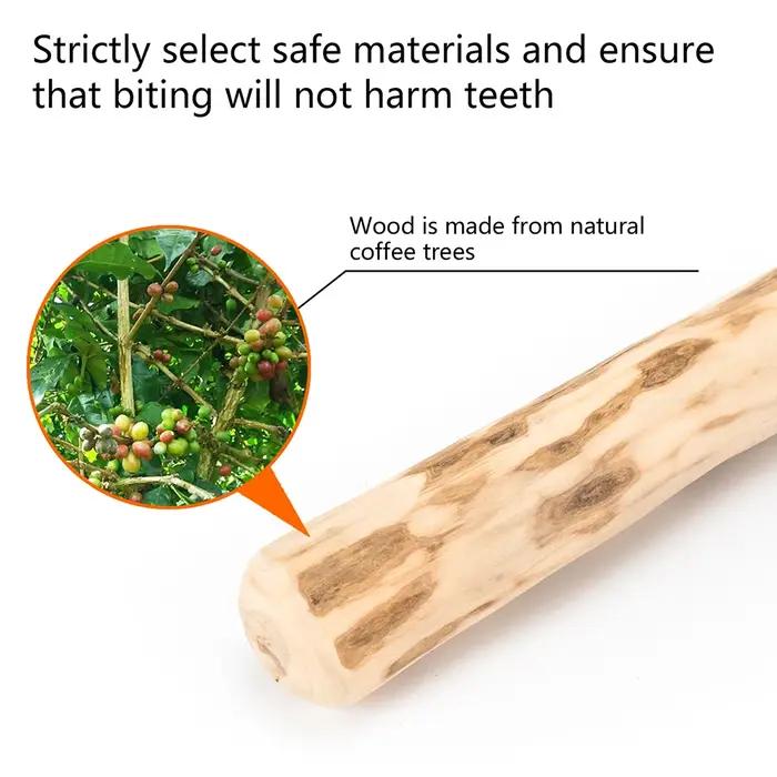 Jouet en bois de café naturel pour chiens résistant aux morsures soulageant l'anxiété pour jouer à l'intérieur et à l'extérieur occasions spéciales pour chiens de toutes tailles