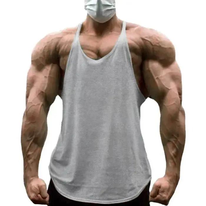 Chemises de Sport sans manches pour hommes, couleur unie, Fitness, musculation, entraînement muscula