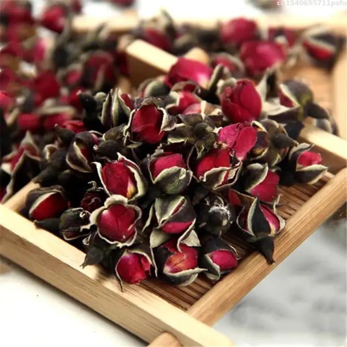Mini bouquet de boutons de roses rouges séchées naturelles de qualité supérieure pour la décoration de mariage DIY