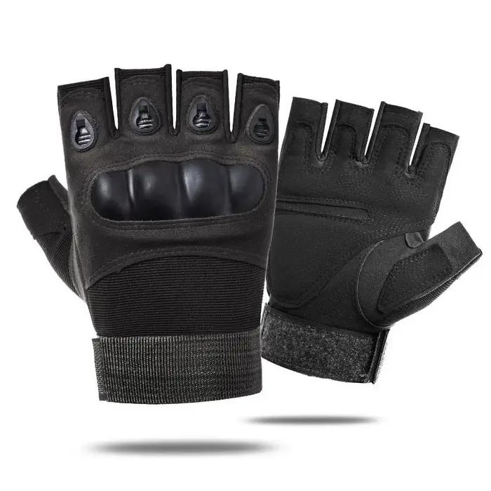 Gants tactiques demi-doigts à jointures renforcées pour chasse, tir et paintball - Homme